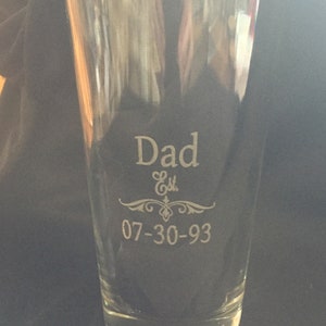 Engraved and Personalized Father's Day Beer Glass Gift - Madi Kay Designs