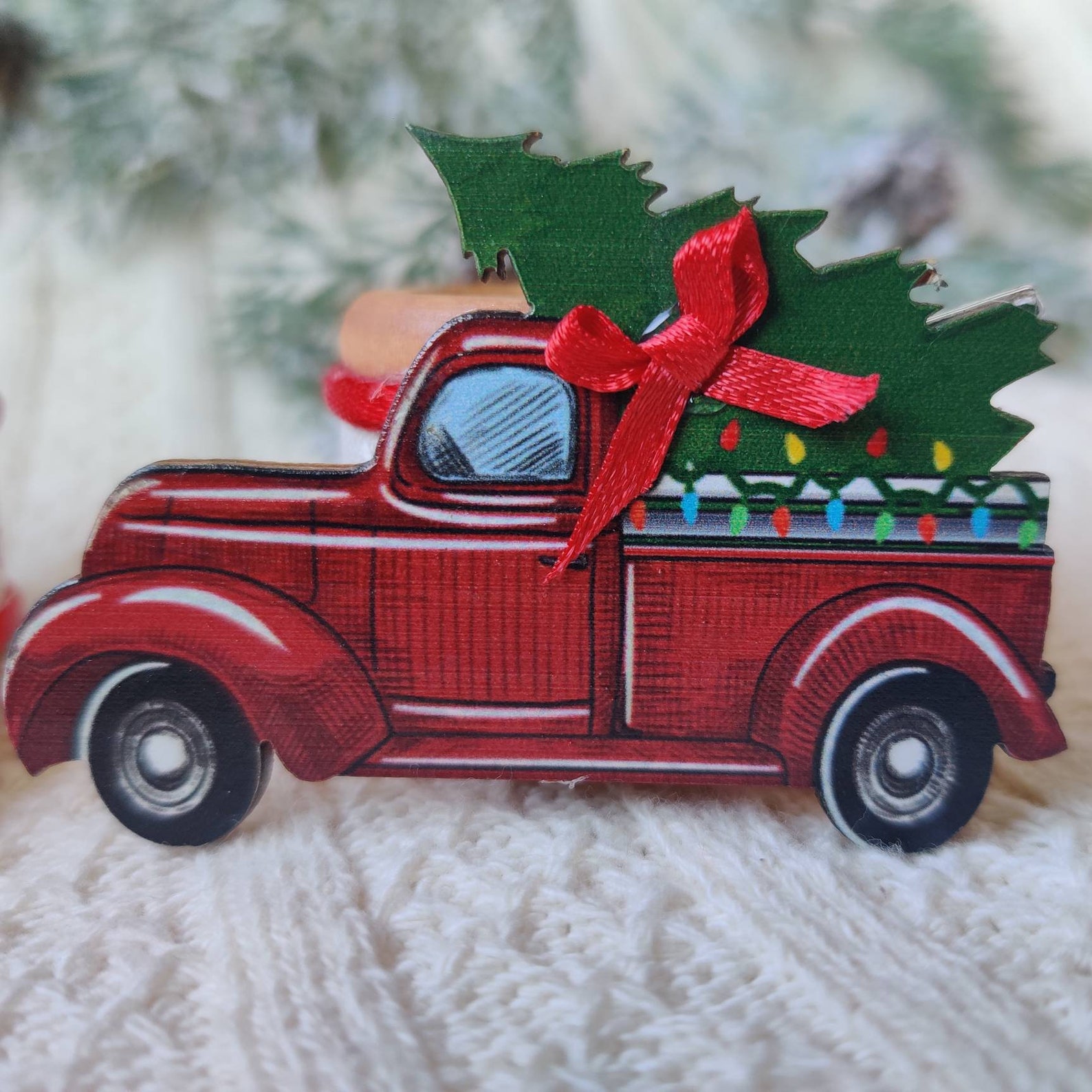 Christmas Napkin Ring Christmas Truck Napkin Ringred Truck Etsy