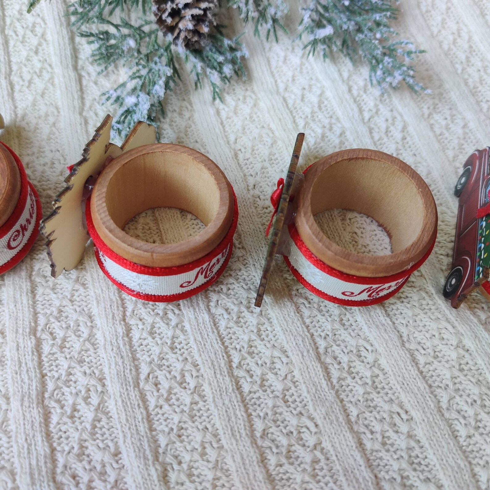 Christmas Napkin Ring Christmas Truck Napkin Ringred Truck Etsy