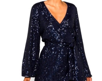 BLACK LACE ELEPHANTS SEQUIN DRESS SIZE 