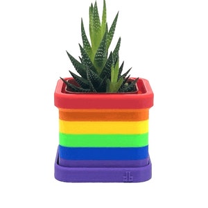 Pride Classic Flag 2 Inch Planter with Drip Tray