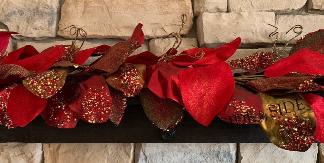 165cm Luxe Magnolia Garland - Red