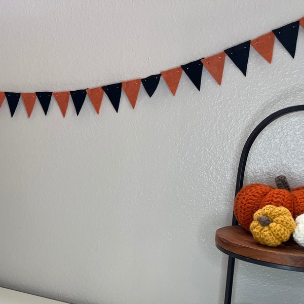 Halloween Pennant Banner | Black and Orange Decoration