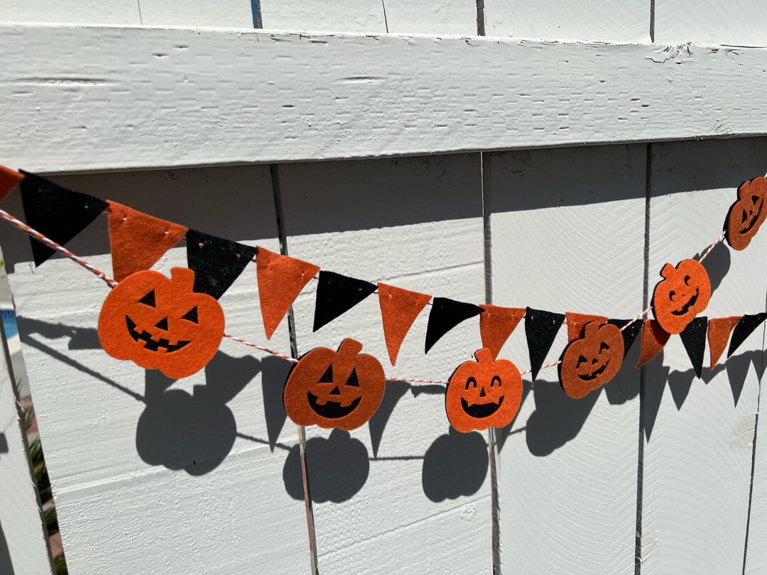 Jack O Lantern Garland Halloween Banner Pumpkins Etsy