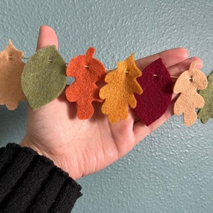 Felt Autumn Leaf Banner | Thanksgiving Mantle Decoration | Garland