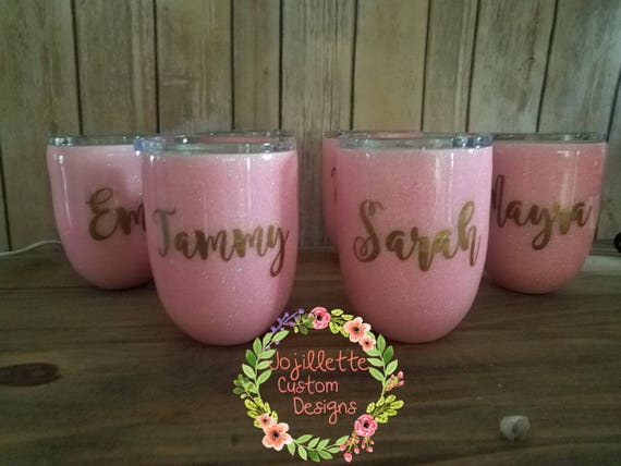 pink yeti wine glass