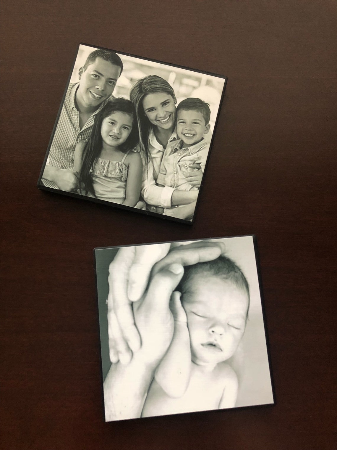 Set of 4 Personalized Photo Coasters Custom Ceramic Coasters Etsy