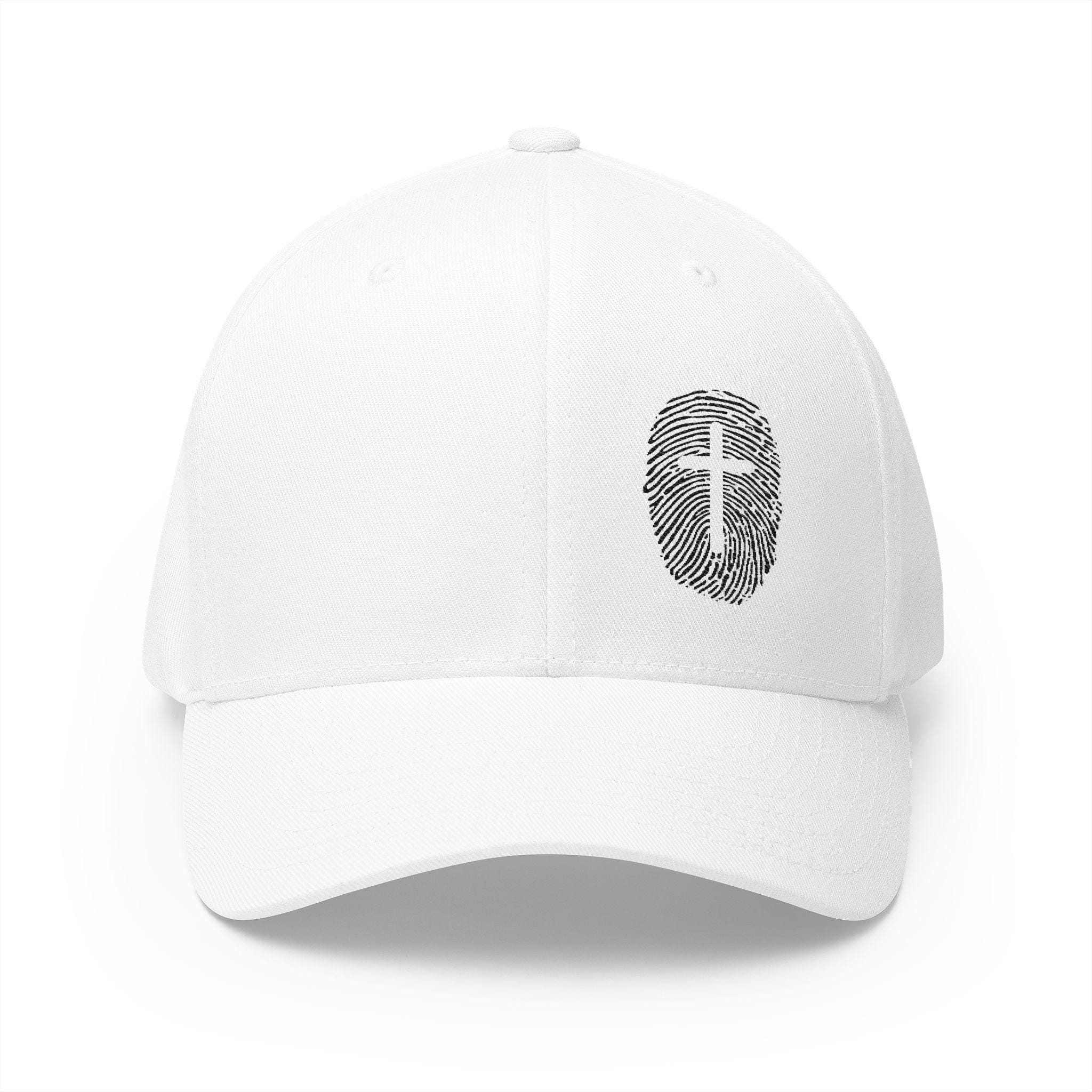Embroidered Christian Fingerprint Baseball Cap, Bible Verse, Faith Headwear - Image 1