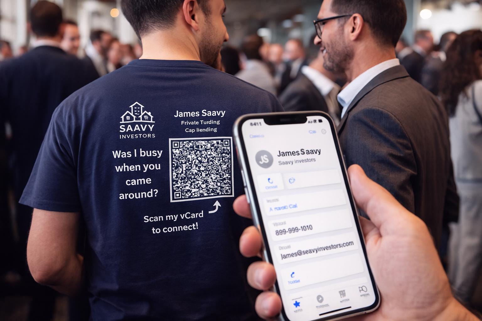 QR Code vCard Networking T-Shirt | Scan to Save Contact - Image 10