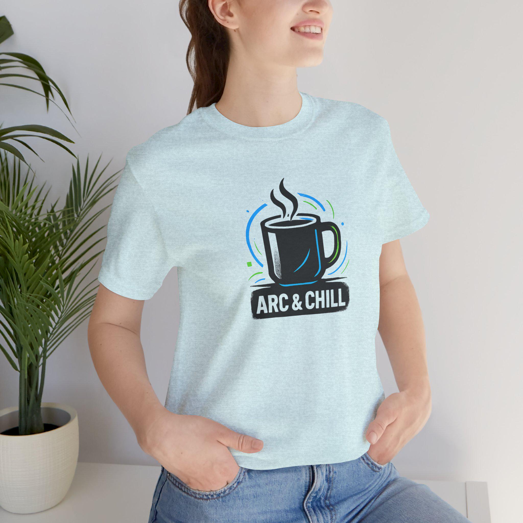 Arc & Chill Warm Winter Cup Design T-Shirt | Fitness Shirt - Image 1