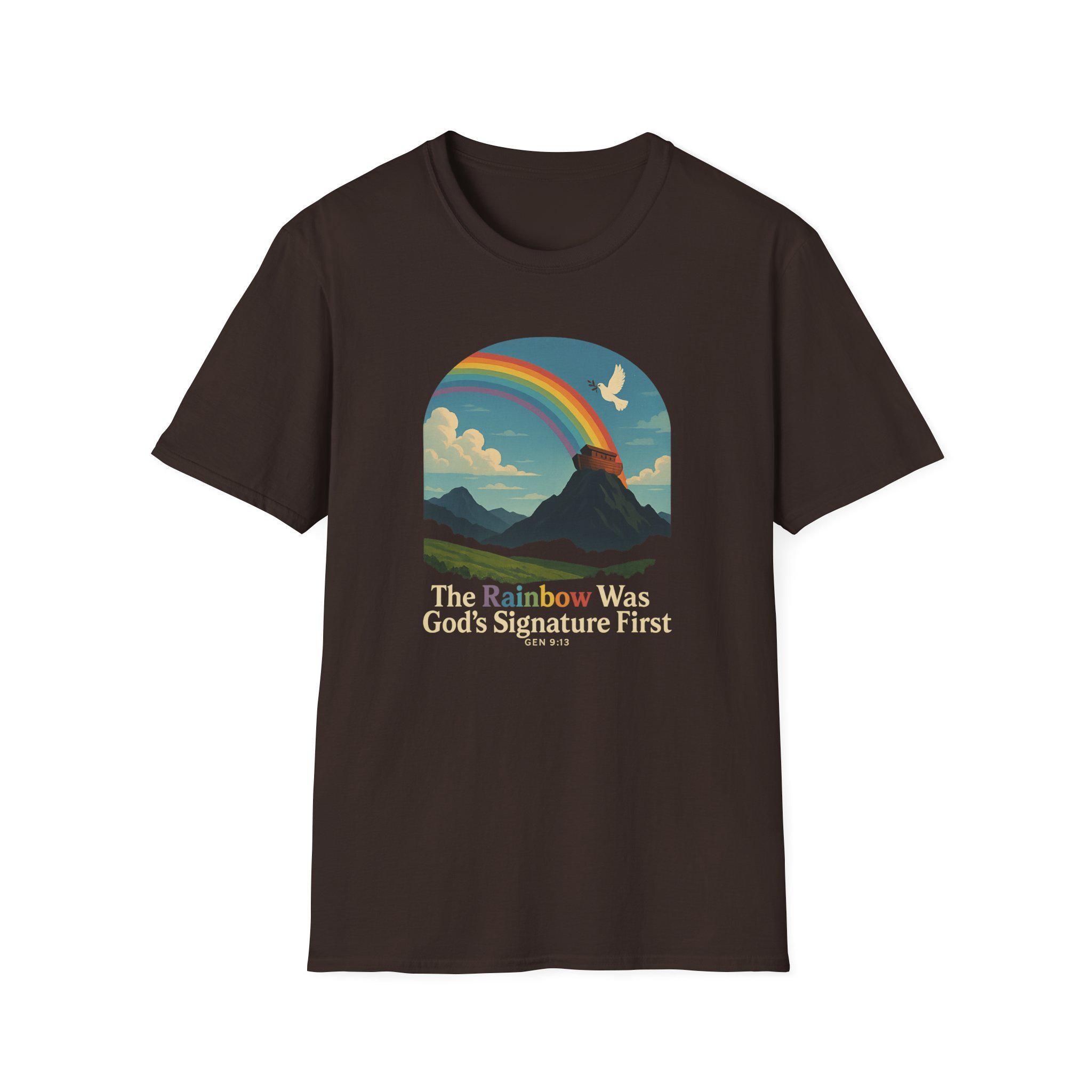 Rainbow Christian T-Shirt, God's Signature Tee, Religious Unisex Top, Colorful Rainbow Shirt, Christian Apparel - Image 2