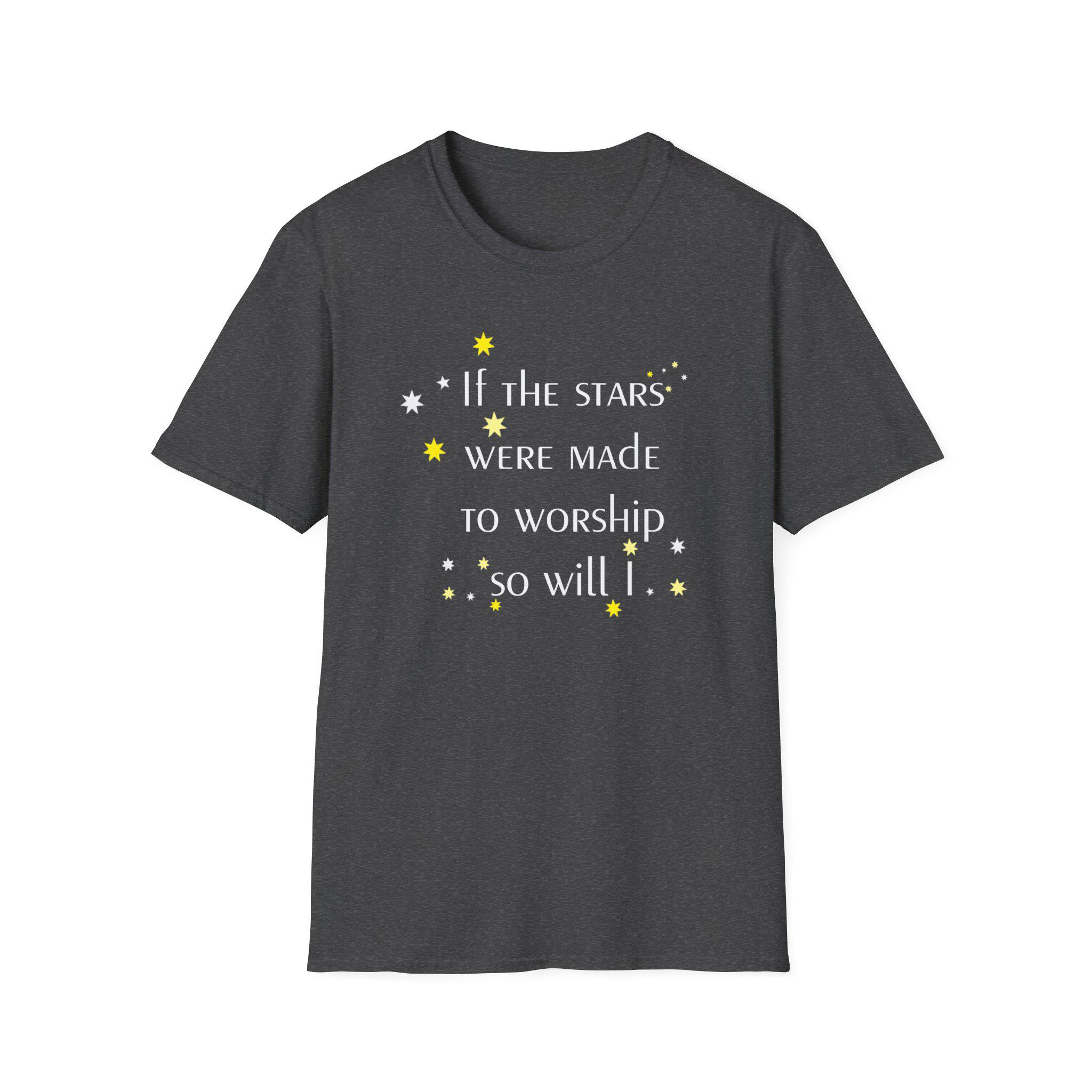 If the Stars Were Made to Worship So Will I: Christian Worship T-Shirt - Gildan 64000 Softstyle Tee - Image 4