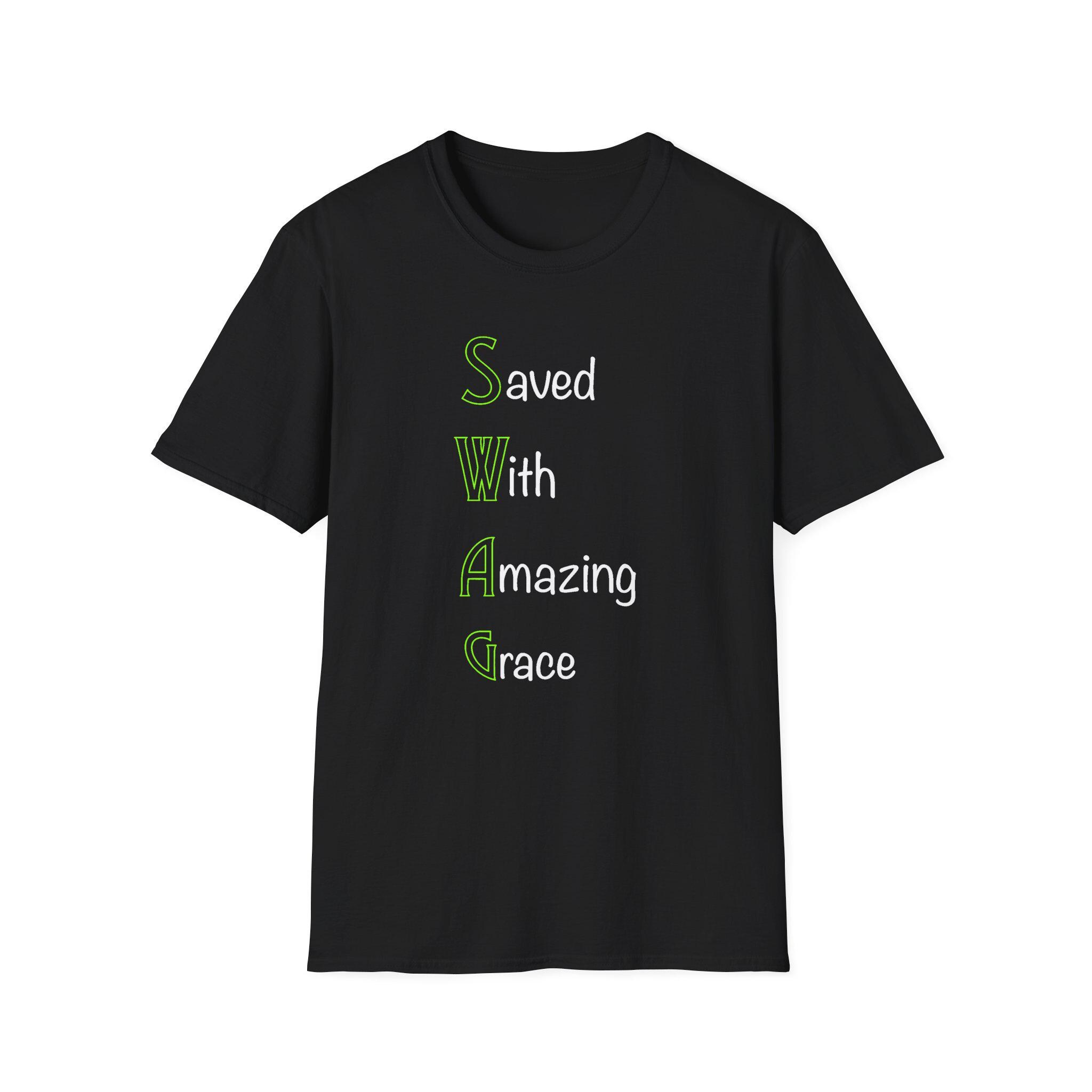 Christian SWAG Acrostic Unisex Softstyle T-Shirt, Amazing Grace Bible Tee, Religious Gift, Christian Clothing, Inspirational Shirt - Image 1