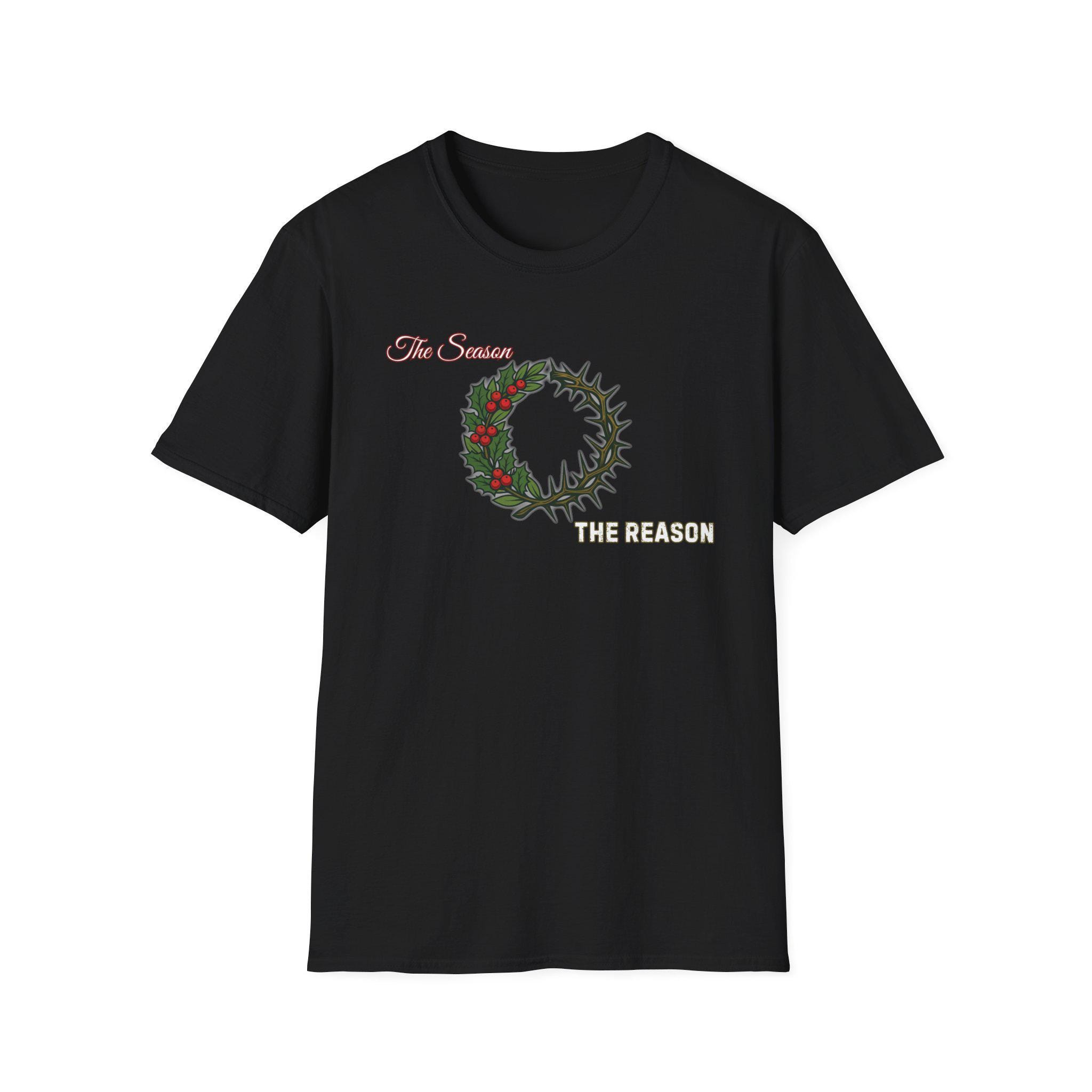 Season vs Reason Christmas Wreath Crown of Thorns T-Shirt - Image 6