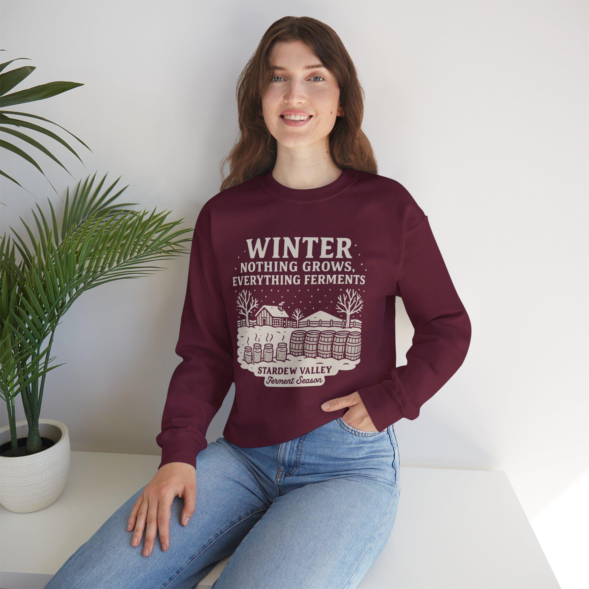 Stardew Valley Ferment Season Sweatshirt, Gaming Graphic Top - Image 1