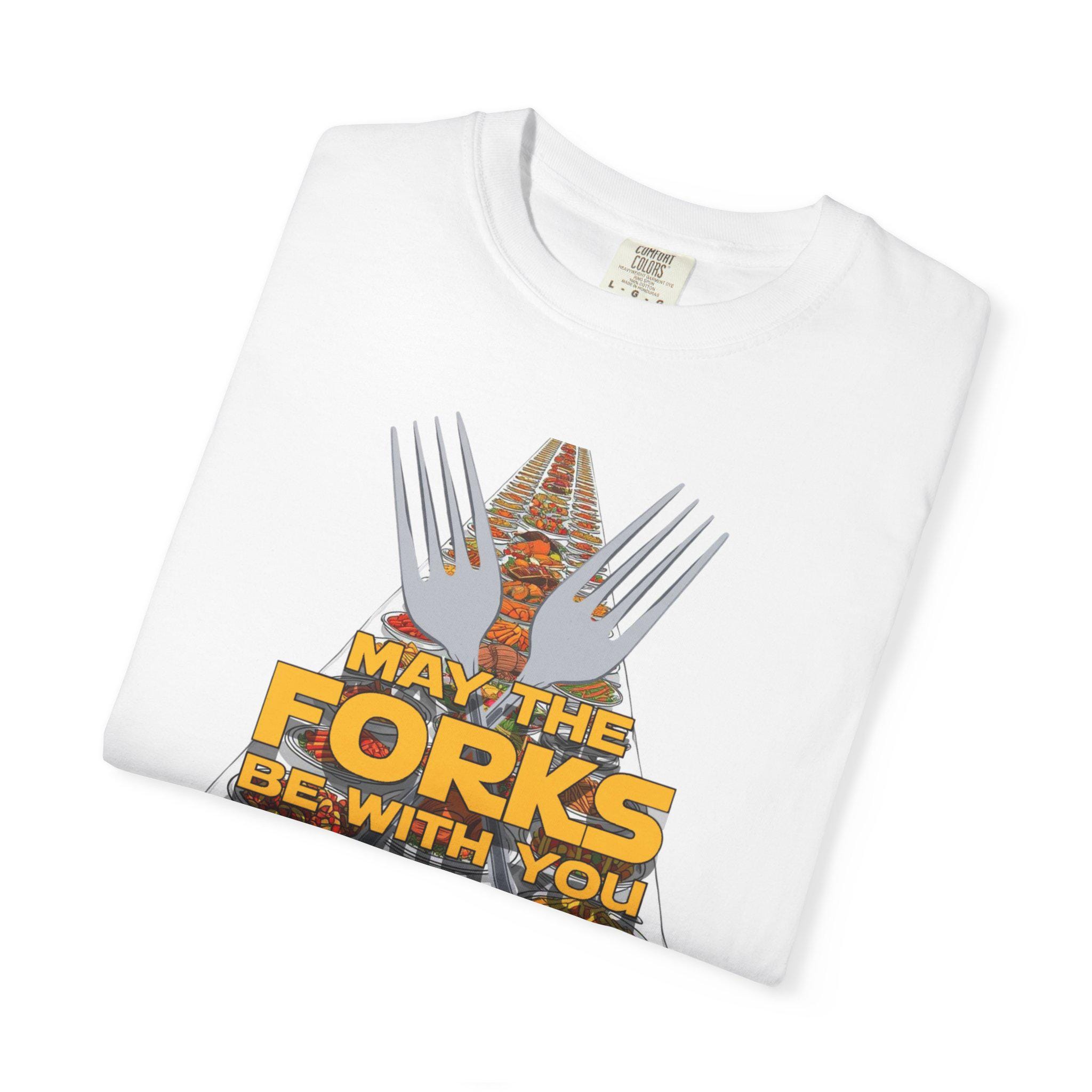 May the Forks Be With You Thanksgiving T-Shirt, Star Wars Foodie Pun - Image 9