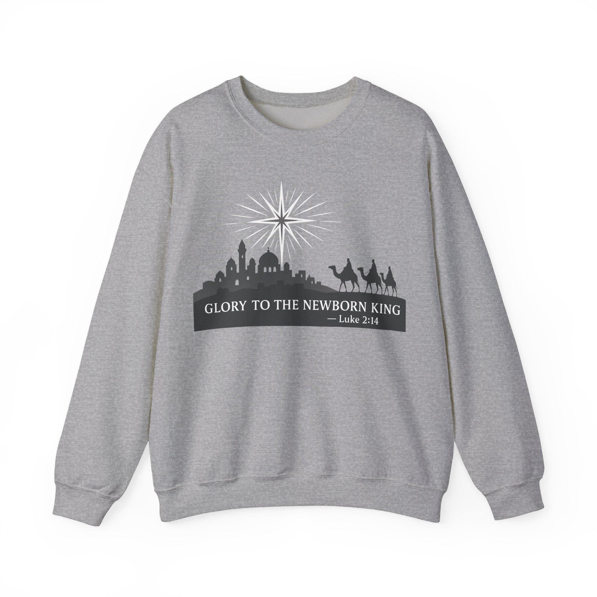 Newborn King Christmas Sweatshirt, Religious Holiday Jumper - Image 7