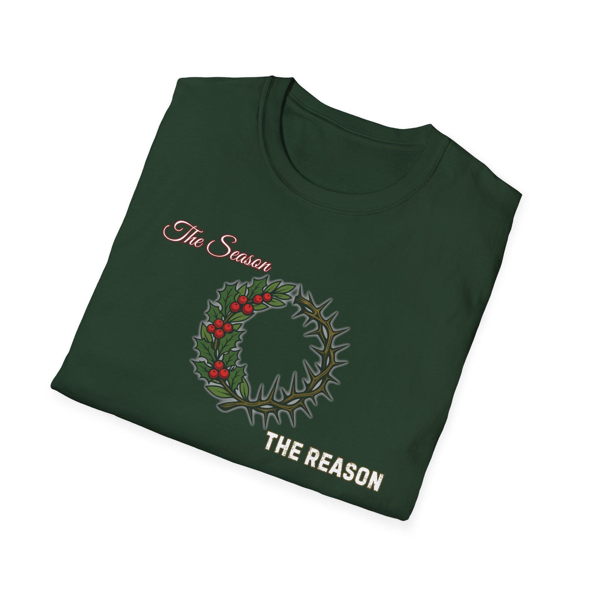 Season vs Reason Christmas Wreath Crown of Thorns T-Shirt - Image 7