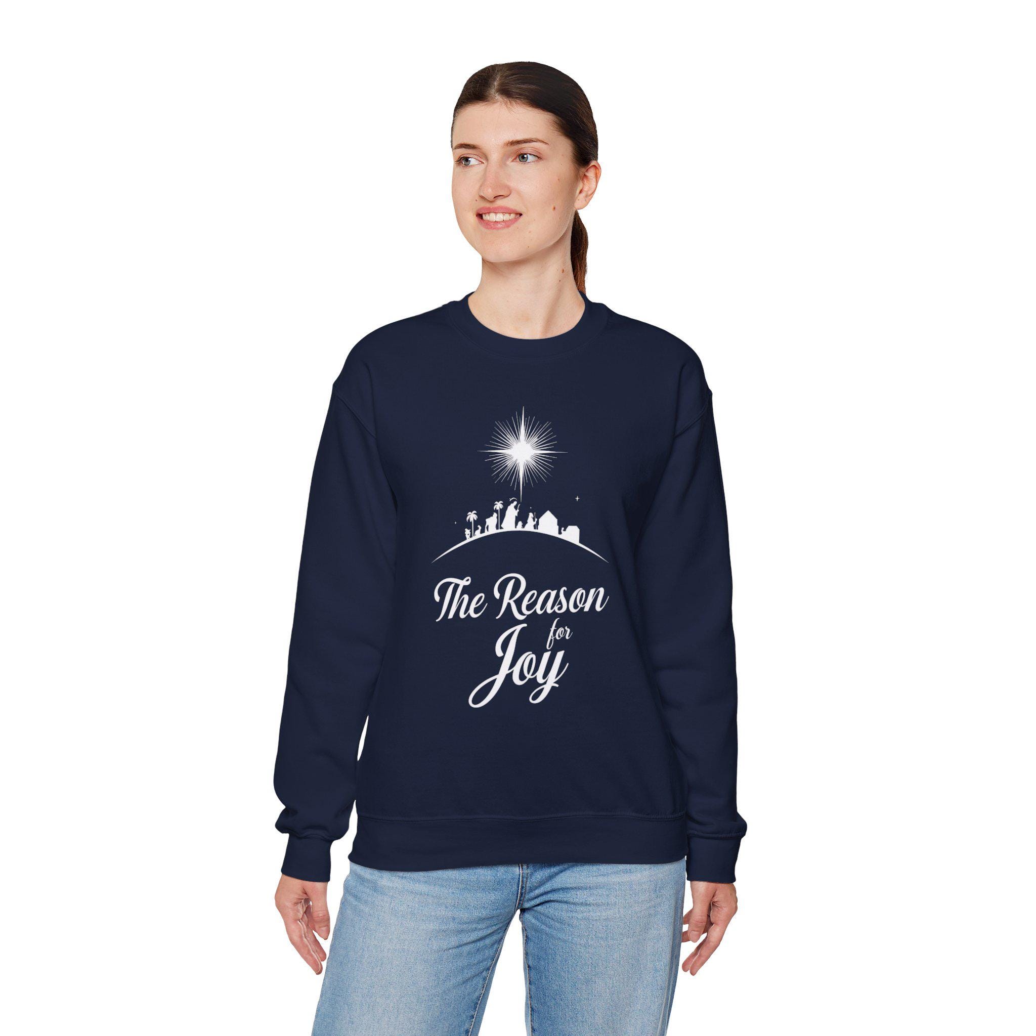 Spread Holiday Cheer with this Cozy Reason for Joy Unisex Nativity Christmas Sweatshirt - Image 4