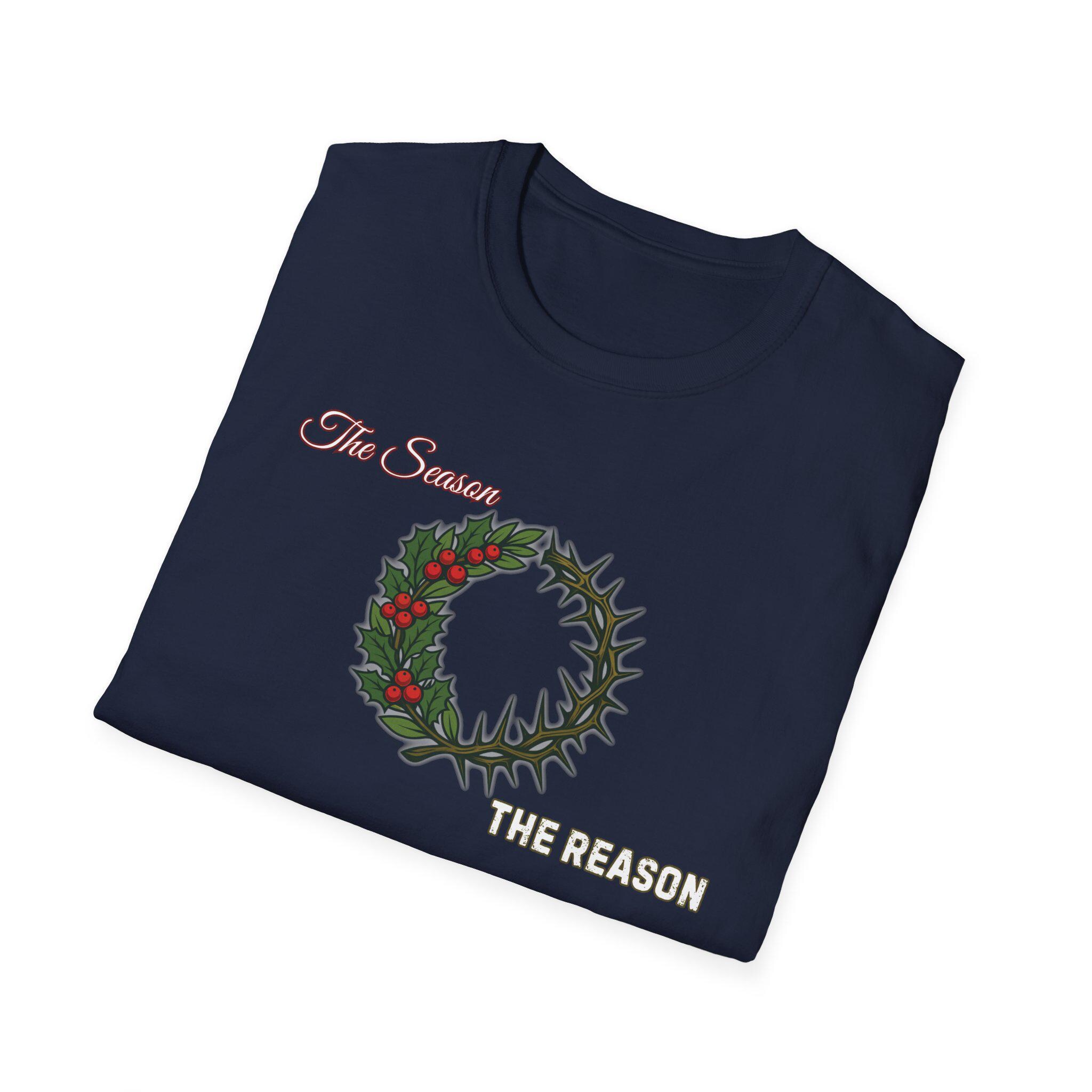 Season vs Reason Christmas Wreath Crown of Thorns T-Shirt - Image 10
