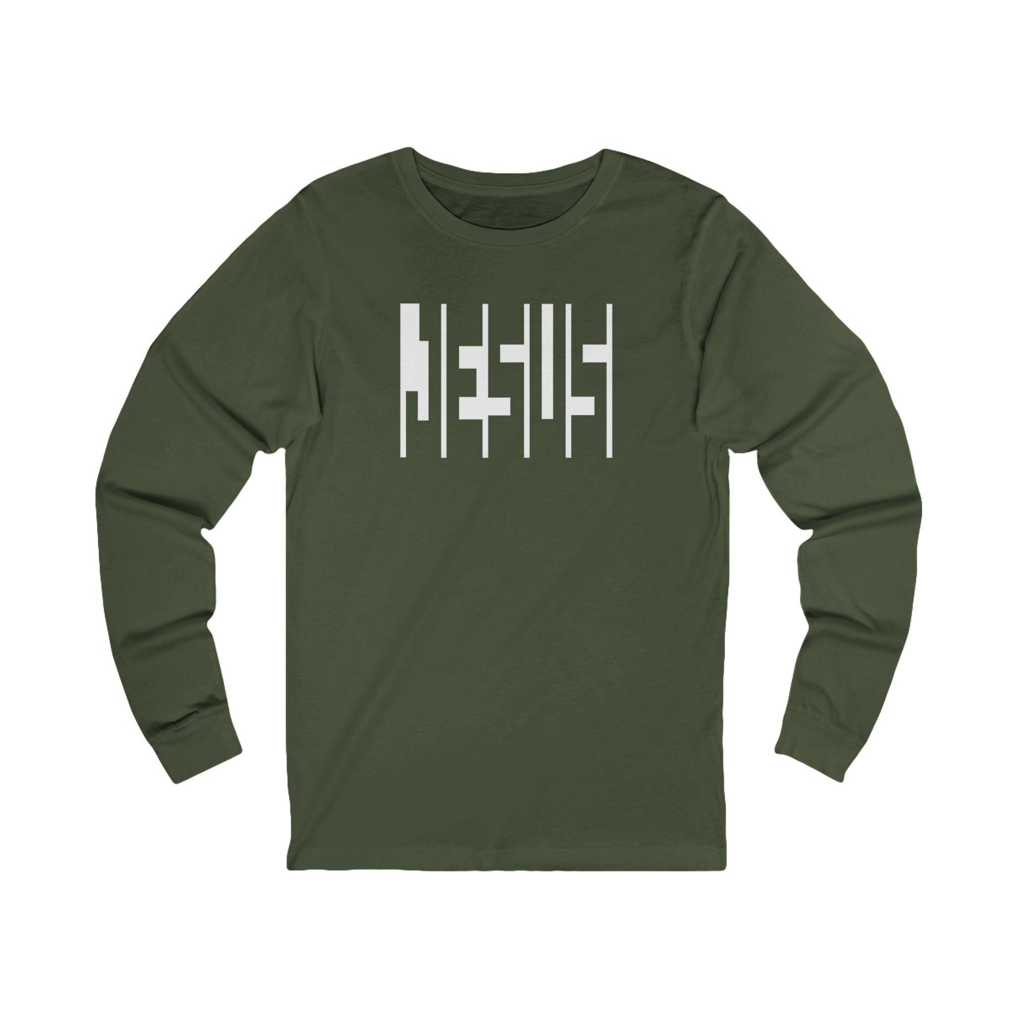 Jesus Barcode Print Long Sleeve T-Shirt, Christian Apparel - Image 7