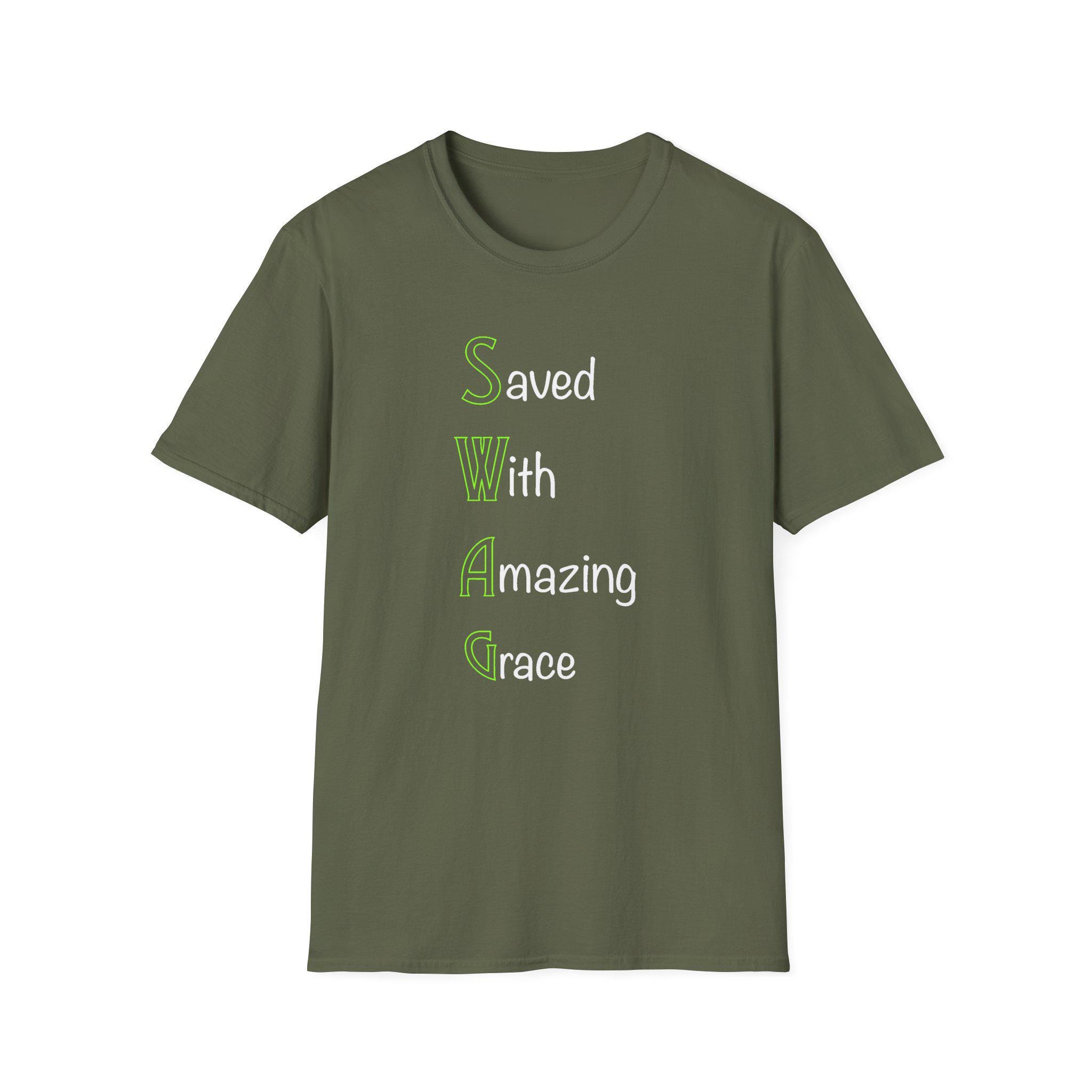 Christian SWAG Acrostic Unisex Softstyle T-Shirt, Amazing Grace Bible Tee, Religious Gift, Christian Clothing, Inspirational Shirt - Image 2