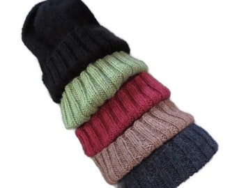 Toque, 5 colours, hand knit alpaca blend