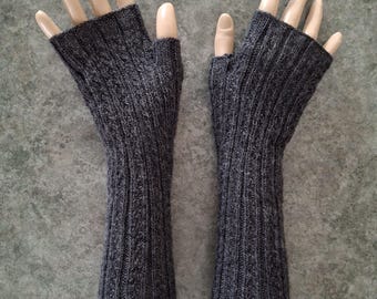 Alpaca merino fingerless gloves, lightweight, hand knit, many colours