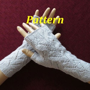 Knitting pattern, waves fingerless gloves, english language