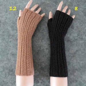 Fingerless gloves, lightweight, hand knit, alpaca, merino wool, many colours image 2