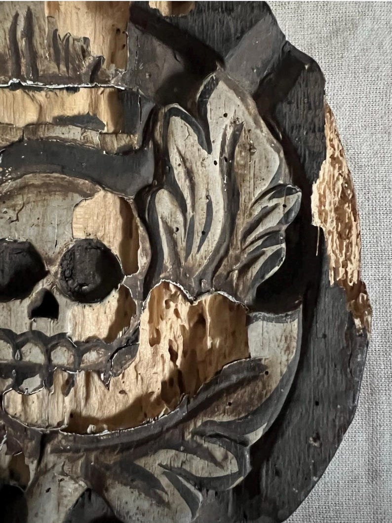 Rare Memento Mori Skull Plaque From France - Etsy