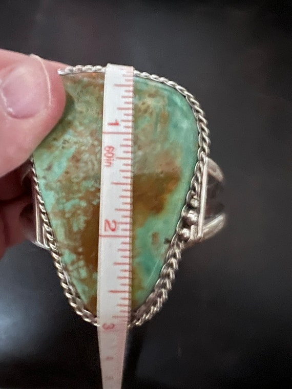 Vintage Large old Pawn Turquoise Bracelet Signed … - image 6