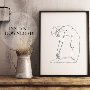 Yoga Pose Wall Art, Printable wall art, Yoga Poster, Home Yoga Art, Yoga Studio Decor, Yoga Gift, Line Drawing, Minimalist Yoga Art,Download