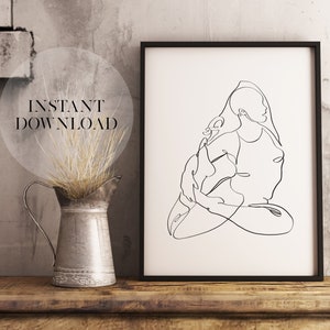 Yoga Pose Wall Art, Printable wall art, Yoga Poster, Home Yoga Art, Yoga Studio Decor, Yoga Gift, Line Drawing, Minimalist Yoga Art,Download