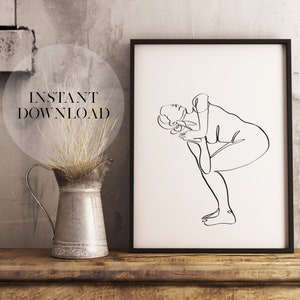 Yoga Pose Wall Art, Printable wall art, Yoga Poster, Home Yoga Art, Yoga Studio Decor, Yoga Gift, Line Drawing, Minimalist Yoga Art,Download