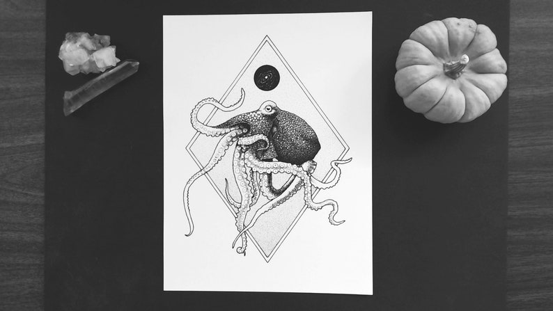 Deep Mysteries Witchcraft Art Print Occult Art Print Wiccan Art print Wall Art Magic Tumblr Aesthetic Goth image 1