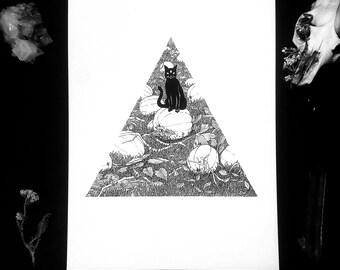 Witchcraft Art Print | Occult Art Print | Wiccan Art print | Wall Art | Magic | Tumblr Aesthetic | Pastel Goth || Harvest