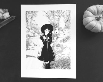 Black Mage || Witchcraft Art Print | Occult Art Print | Wiccan Art print | Wall Art | Magic | Tumblr Aesthetic | Goth