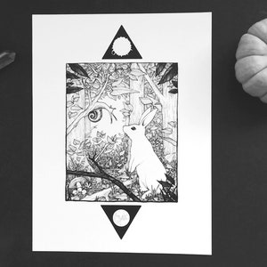 Curious Witchcraft Art Print Occult Art Print Wiccan Art print Wall Art Magic Tumblr Aesthetic Goth image 1