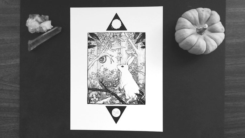 Curious Witchcraft Art Print Occult Art Print Wiccan Art print Wall Art Magic Tumblr Aesthetic Goth image 1