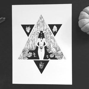 Black Magic Witchcraft Art Print Occult Art Print Wiccan Art print Wall Art Magic Tumblr Aesthetic Goth image 1