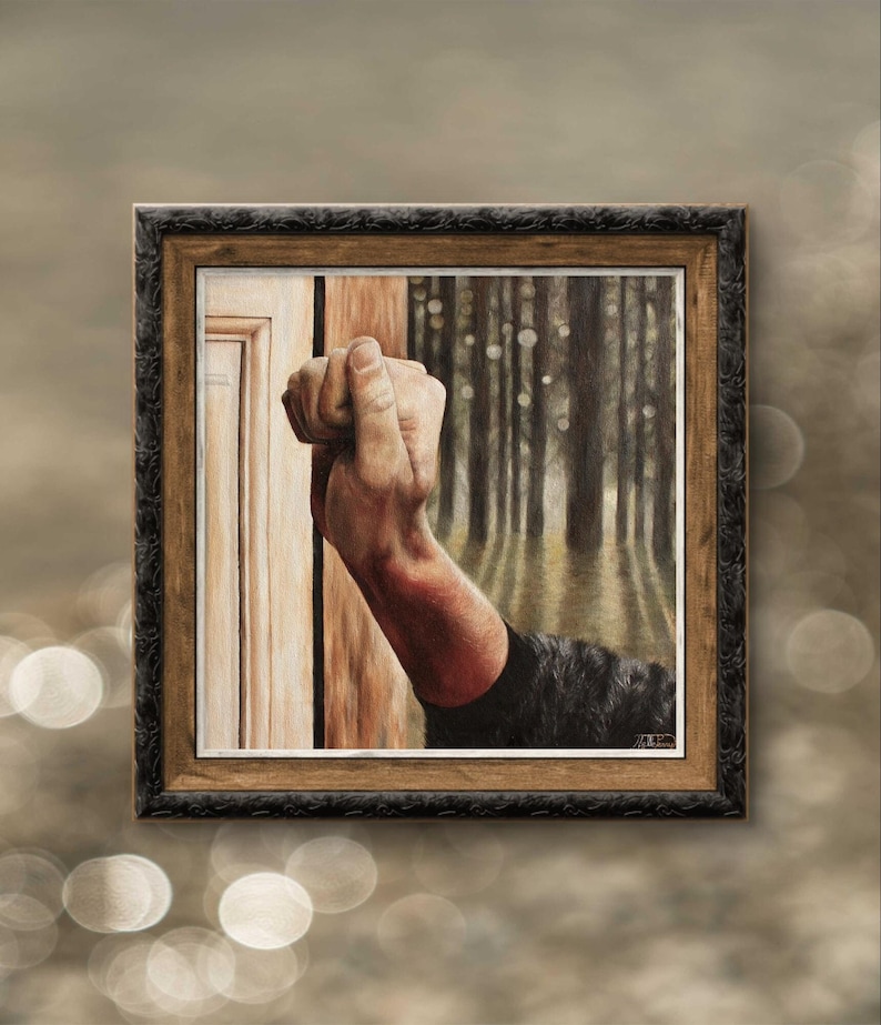 Behold I Stand at the Door and Knock Says Jesus Print of Painting by
