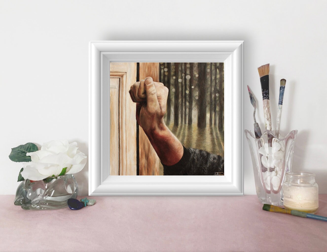 Behold I Stand at the Door and Knock Says Jesus Print of - Etsy