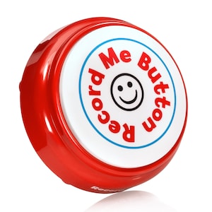 Record Me Button Racy Red Unique Cheerful Design Recordable with Built-in MIC, Play Back Your Own Custom Message Any Time image 1