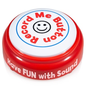 Record Me Button Racy Red Unique Cheerful Design Recordable with Built-in MIC, Play Back Your Own Custom Message Any Time image 2