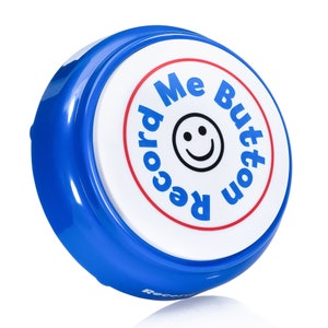 Record Me Button Brilliant Blue Unique Cheerful Design, Record Your Own Custom Audio with Built-in MIC, Play Back Any Time image 1