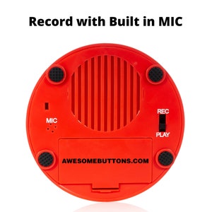 Record Me Button Racy Red Unique Cheerful Design Recordable with Built-in MIC, Play Back Your Own Custom Message Any Time image 3