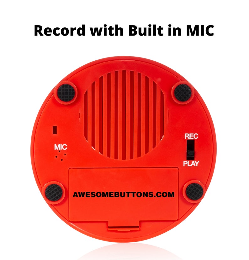 Record Me Button Racy Red Unique Cheerful Design Recordable with Built-in MIC, Play Back Your Own Custom Message Any Time image 3