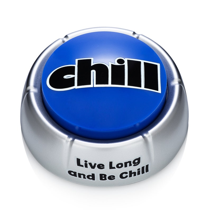 Chill Button The Coolest Stress Relief Toy on the Planet Premium batteries and collector sticker included image 1