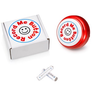 Record Me Button Racy Red Unique Cheerful Design Recordable with Built-in MIC, Play Back Your Own Custom Message Any Time image 5